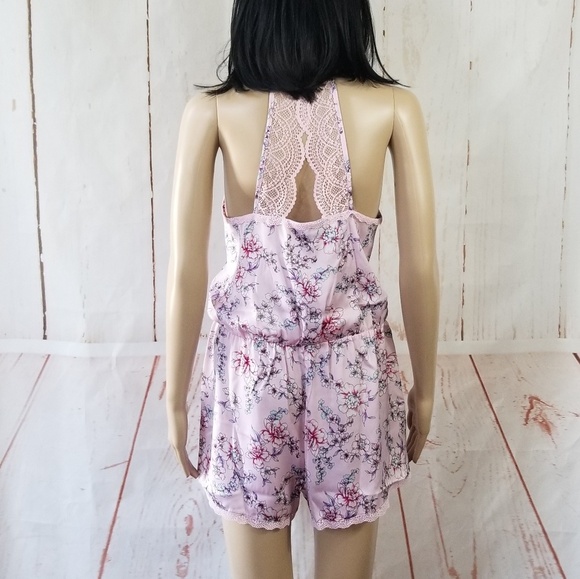 I.N.C. Satin Laced-Trimmed Pajama Romper - Picture 5 of 8